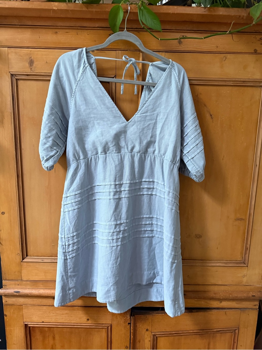 7 For All Mankind Denim Chambray Babydoll Dress womens large - Picture 2 of 7